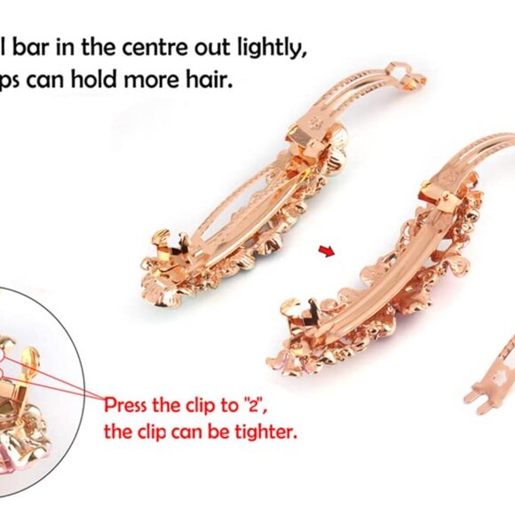 Vintage Large Pearl Hair Clips French Clasp Metal Elegant Accessory for Women Gi - Picture 5 of 7